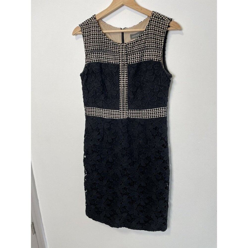 Black Lace Sheath Dress Size 6 Donna Ricco NY